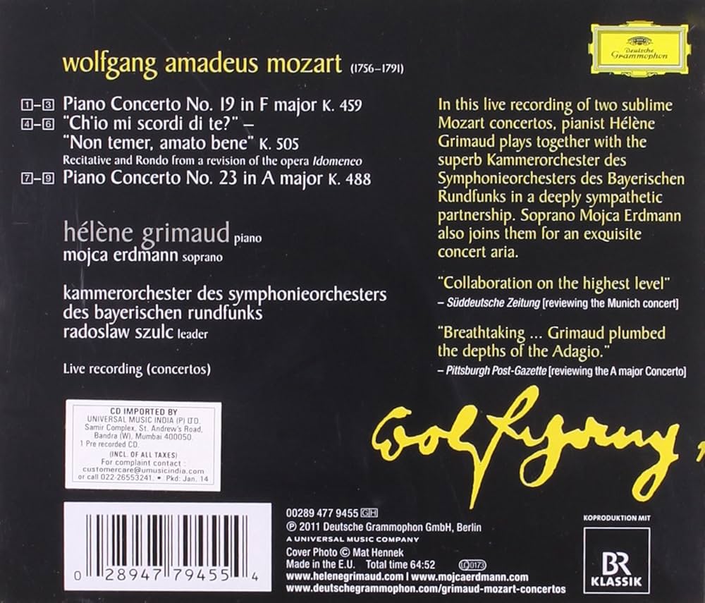 クラシック WOLFGANG AMADEUS MOZART: Piano Concertos 41Euvd8PiAL._UF1000,1000_QL80_.jpg